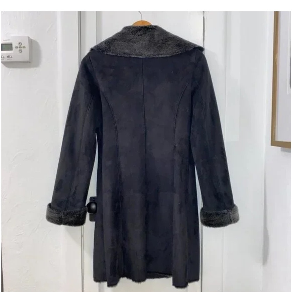 Black & Gray Penny Lane Afghan Jacket ~ Faux Fur & Faux Suede - Picture 2 of 7